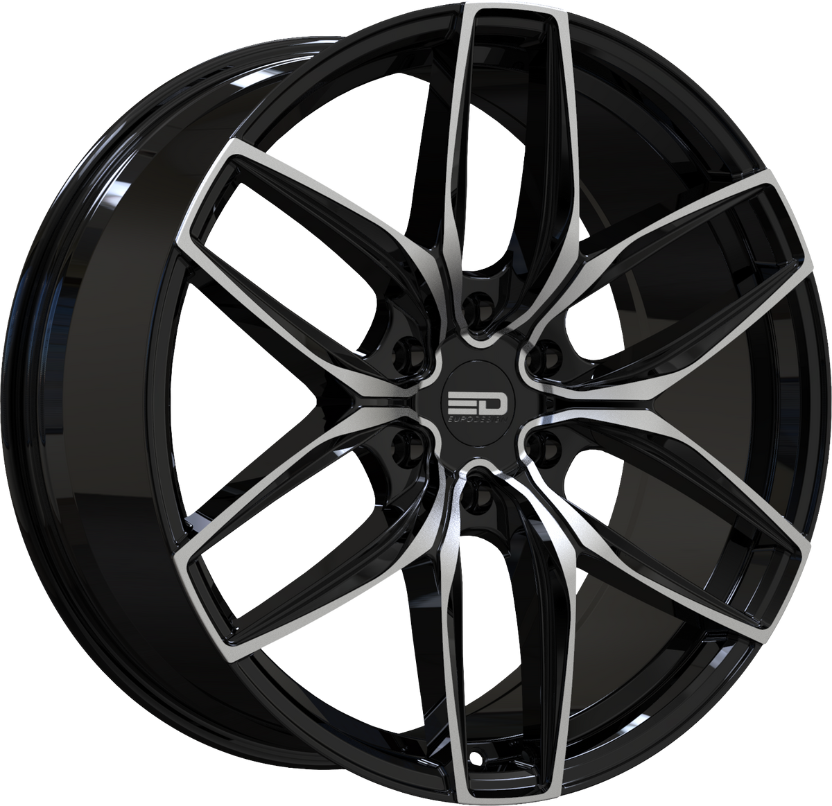 Euro Design Forza 6 Gloss Black Milled 22x9.5 +25 6x139.7mm 78.1mm - Wheelwiz
