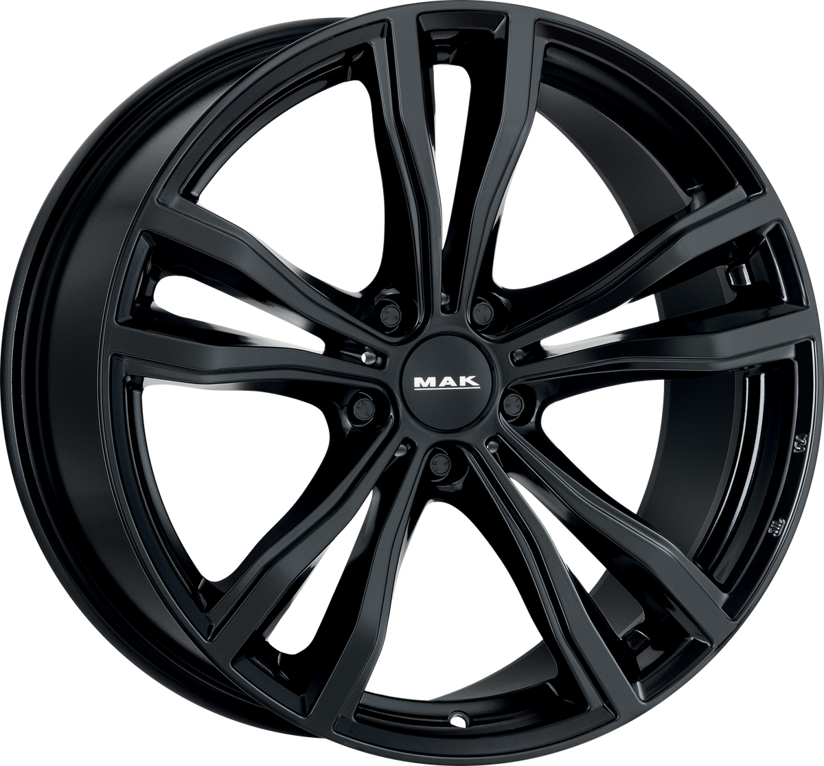MAK X-MODE Gloss Black 21x11.5 +38 5x112mm 66.6mm - Wheelwiz