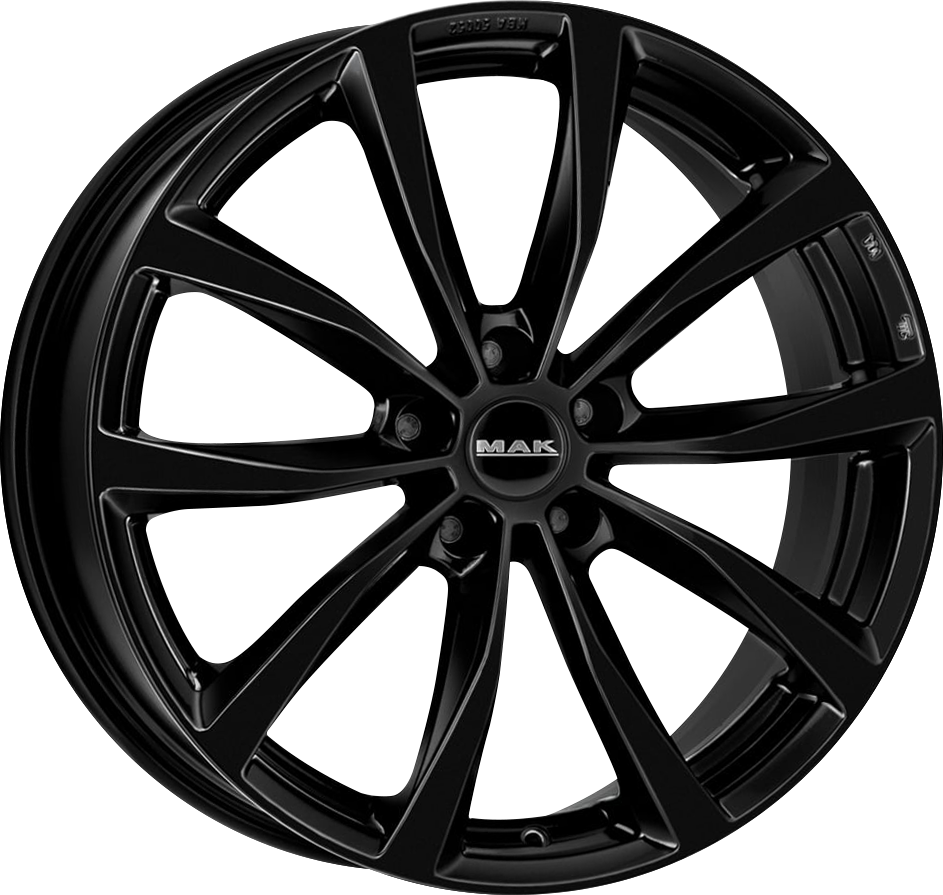 MAK WOLF Gloss Black 20x8 +50 5x112mm 57.1mm - Wheelwiz