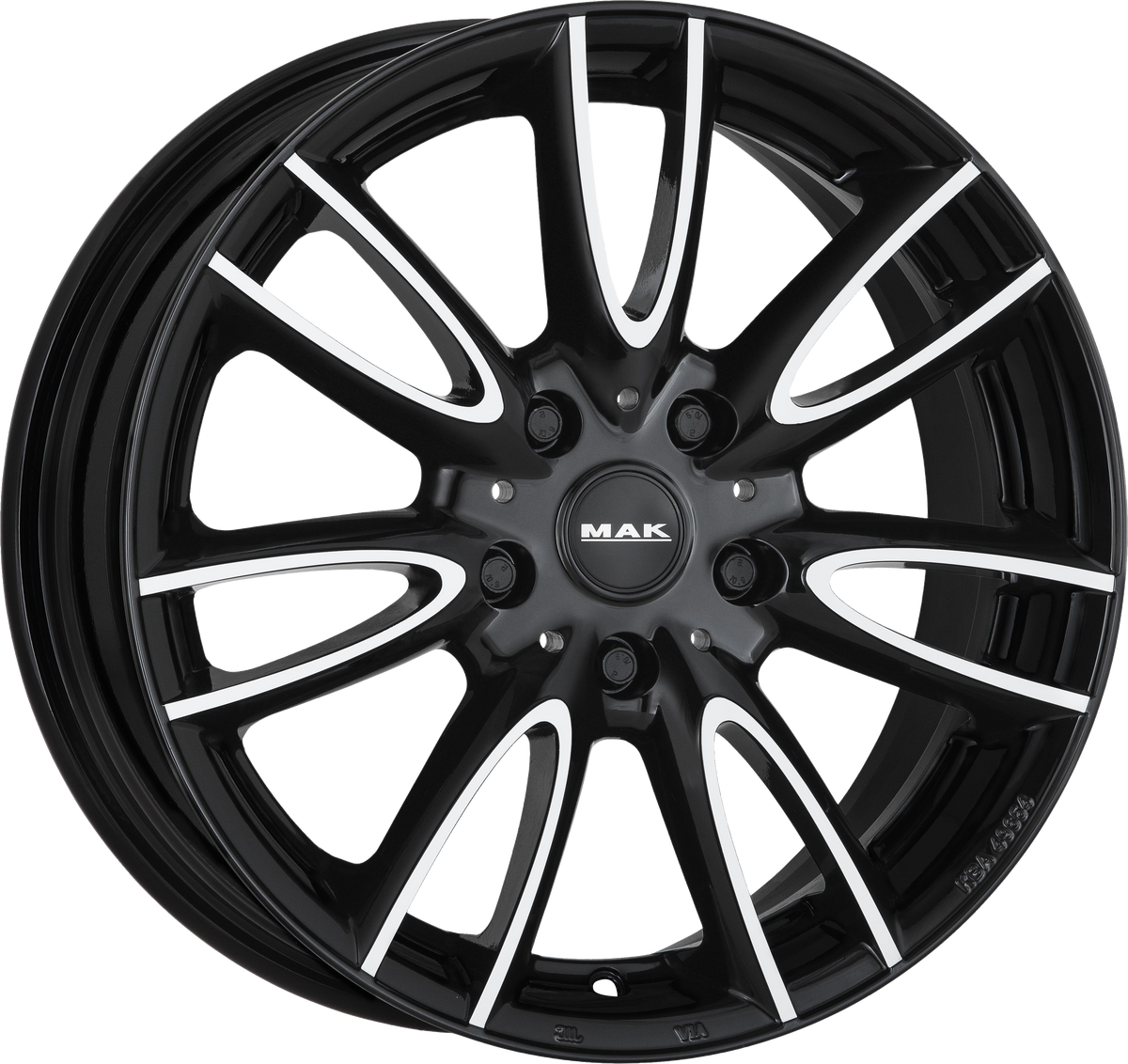 MAK JACKIE W White and Black 17x7 +48 4x100mm 56.1mm - Wheelwiz