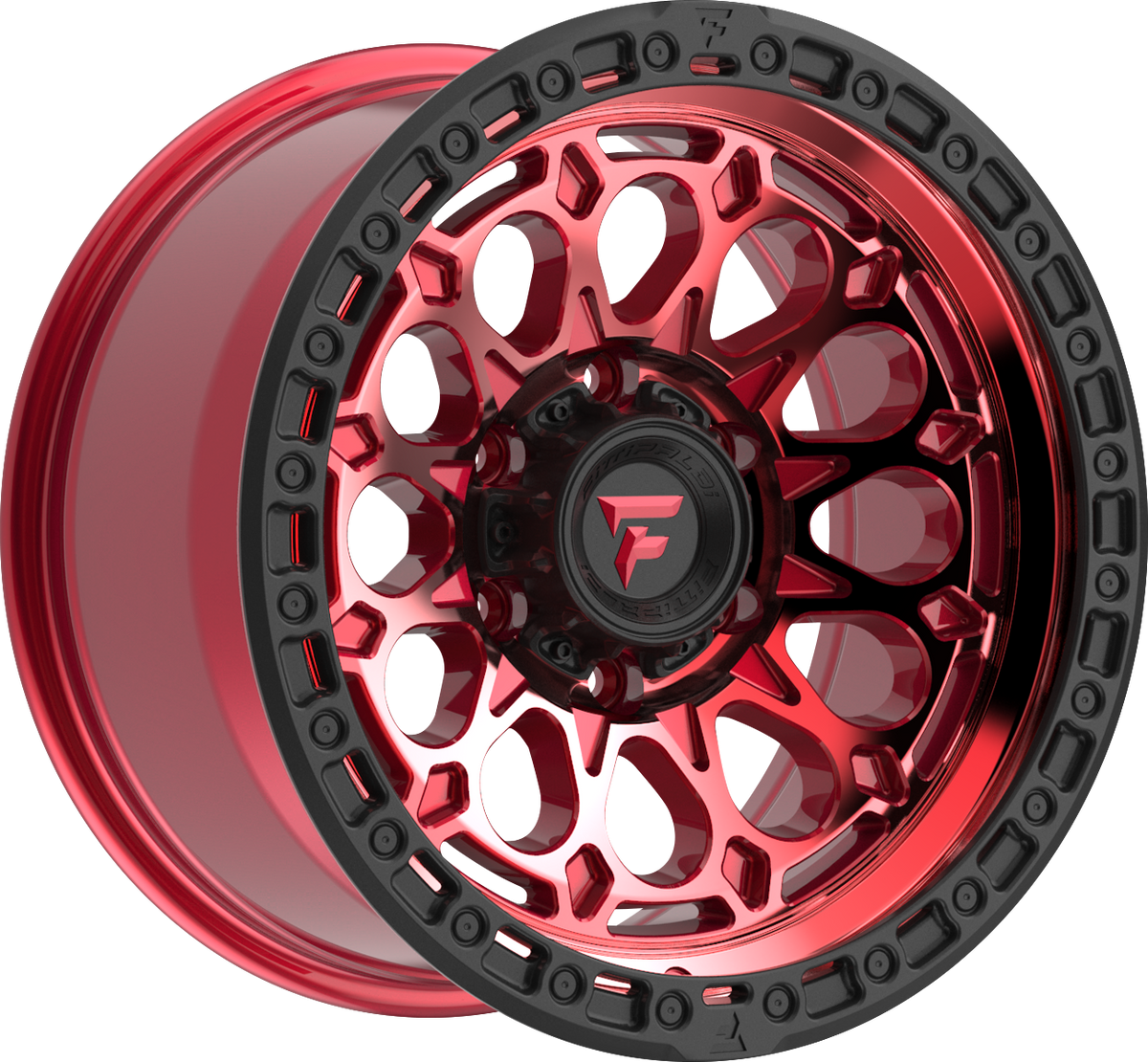 Fittipaldi FT101RTB Gloss Red w/ Black Ring 20x9 +18 8x170mm 125.2mm - Wheelwiz