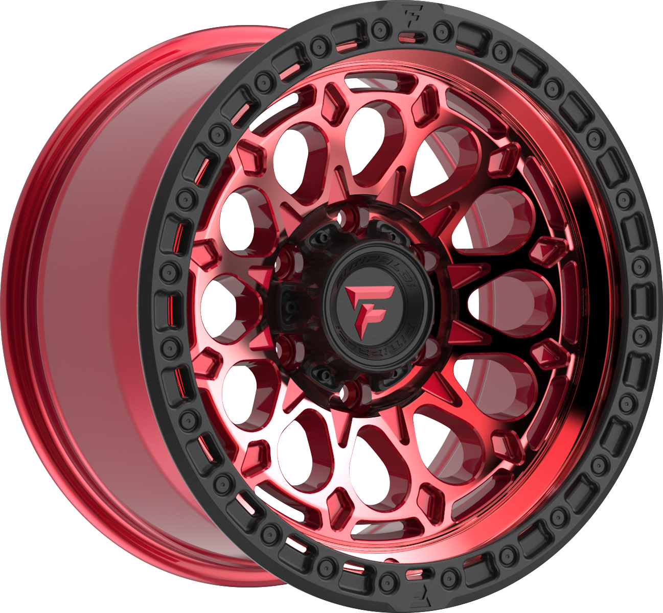 Fittipaldi FT101RTB Gloss Red w/ Black Ring 20x9 +18 6x135mm 87.1mm - Wheelwiz