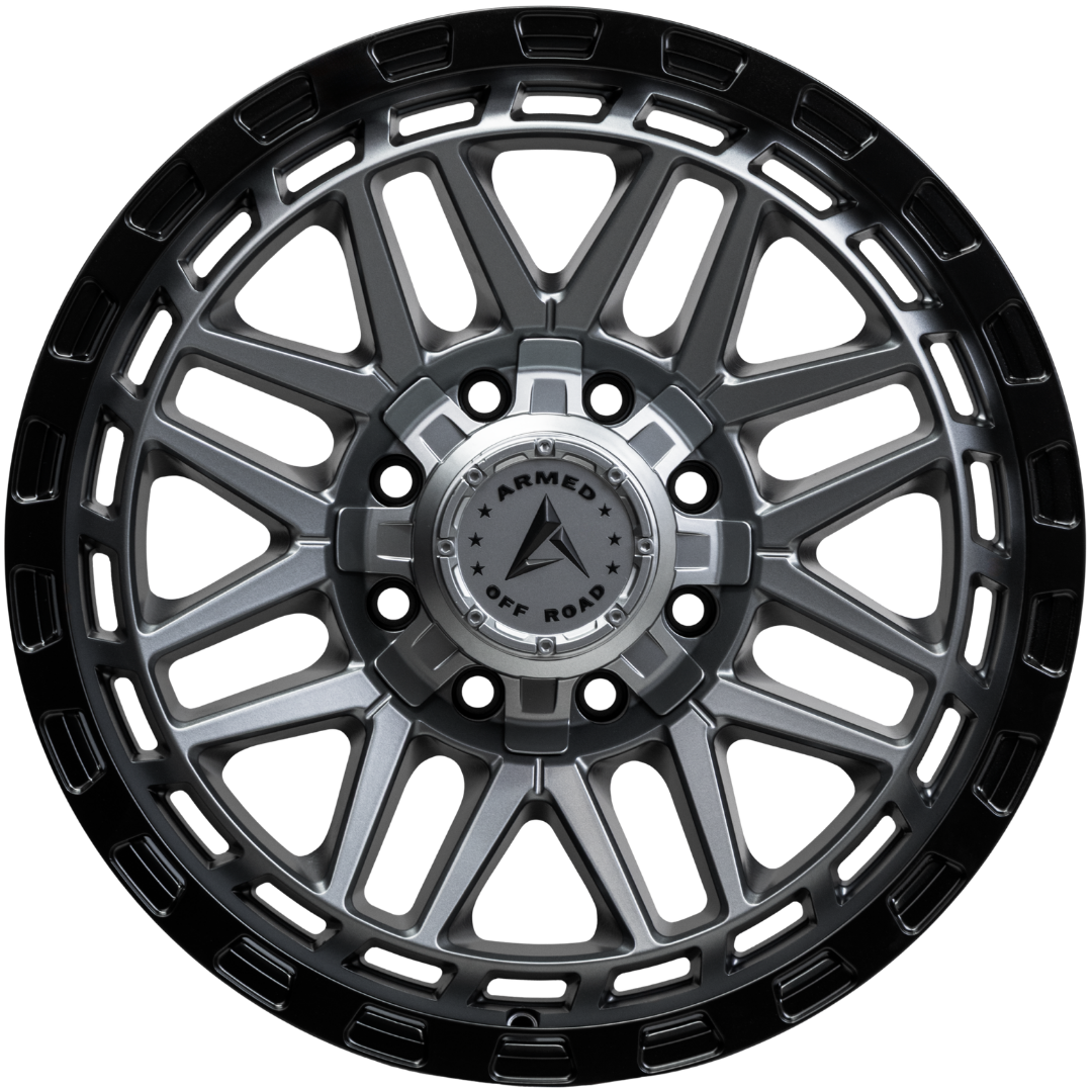 Armed Wheels Tank Matte Black + Gunmetal Face 20x9 +12 8x165.1mm 125.1mm - Wheelwiz