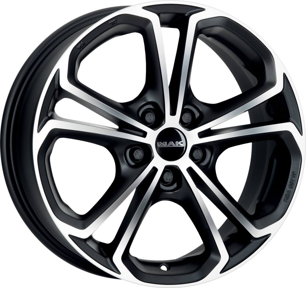 MAK RHEIN Ice Black 16x6.5 +45 5x108mm 63.4mm - Wheelwiz