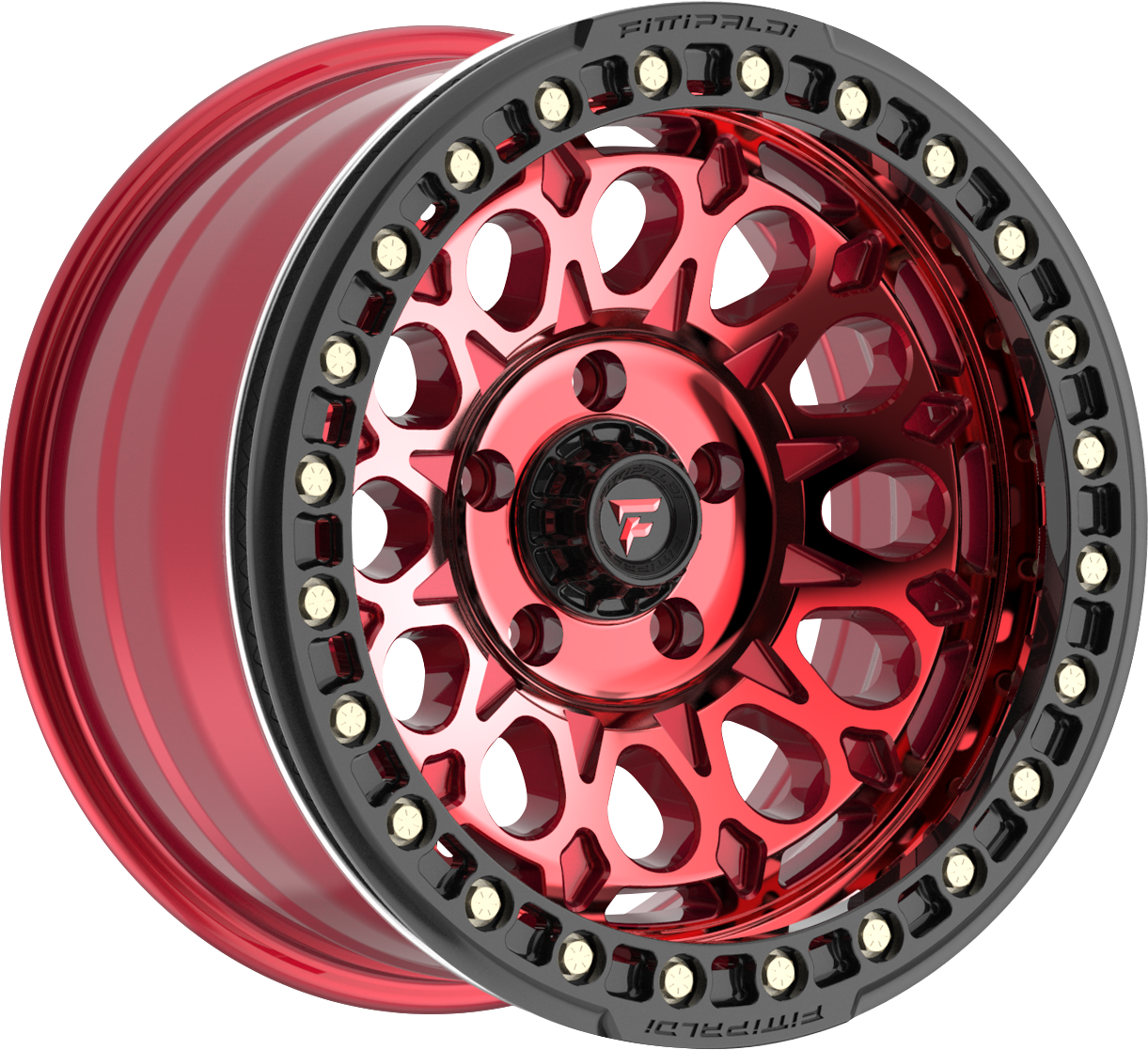 Fittipaldi FB153R Gloss Red w/ Red Tint Machined Face and Gloss Black Ring 17x9 -15 5x127mm 71.5mm - Wheelwiz