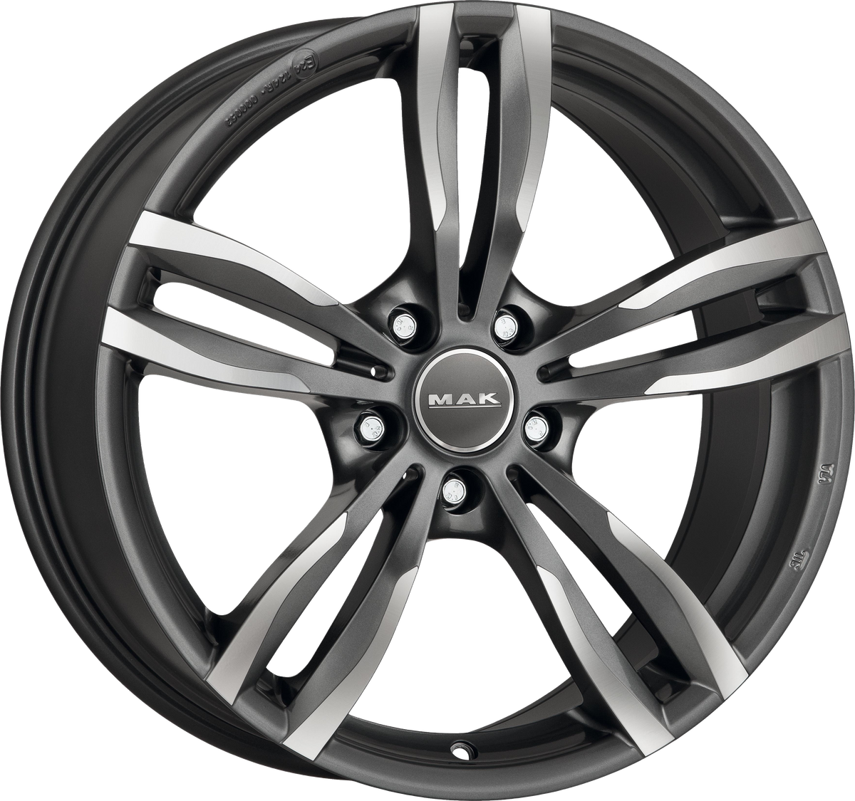MAK LUFT Gunmetal w/ Mirrored Face 19x8.5 +25 5x112mm 66.6mm - Wheelwiz
