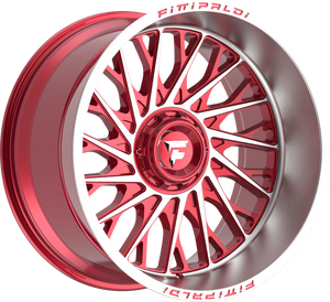 Fittipaldi FA08MR Gloss Red w/ Machined Face and Lip 22x12 -44 8x170mm 125.2mm