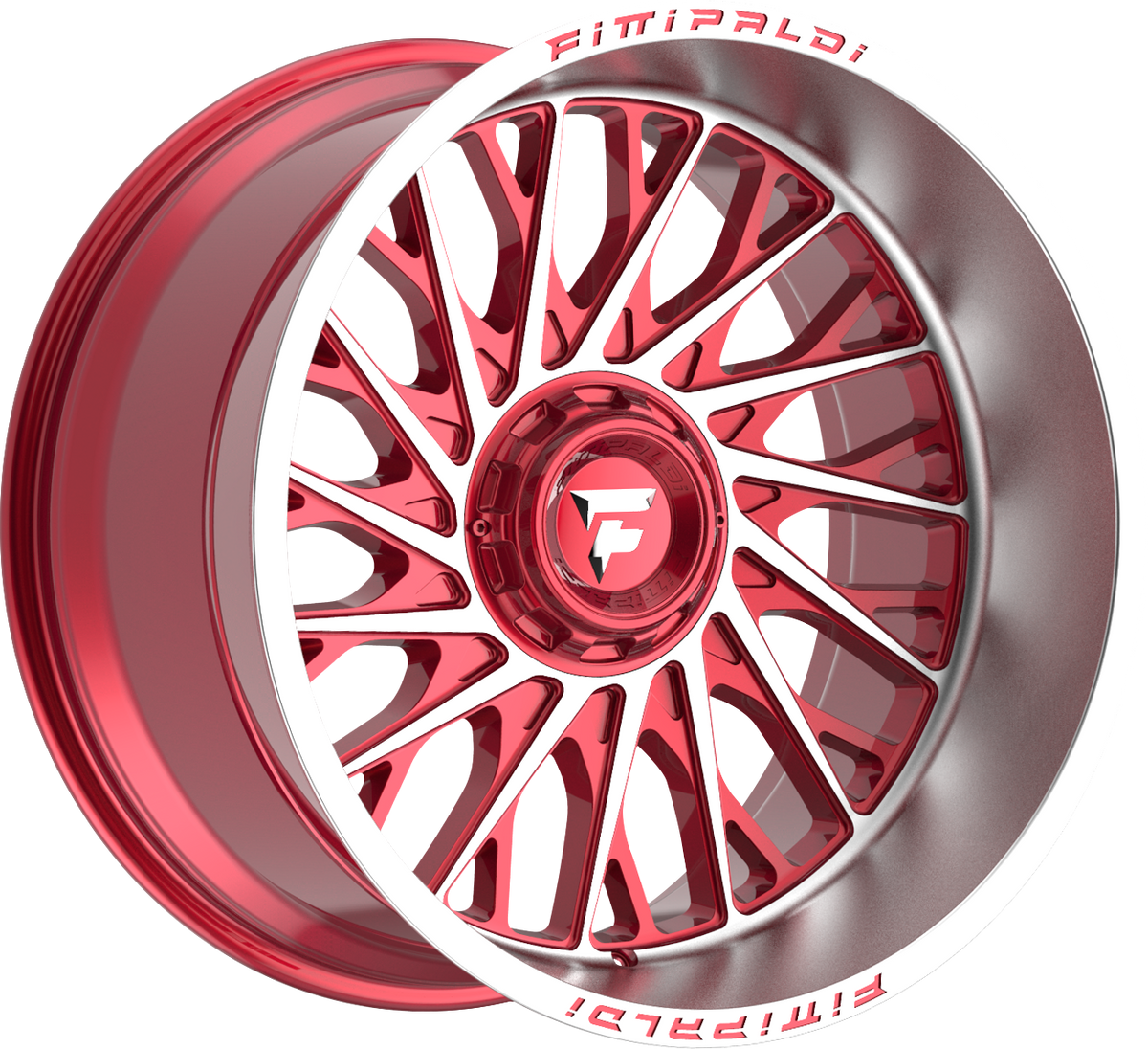 Fittipaldi FA08MR Gloss Red w/ Machined Face and Lip 22x12 -44 8x170mm 125.2mm