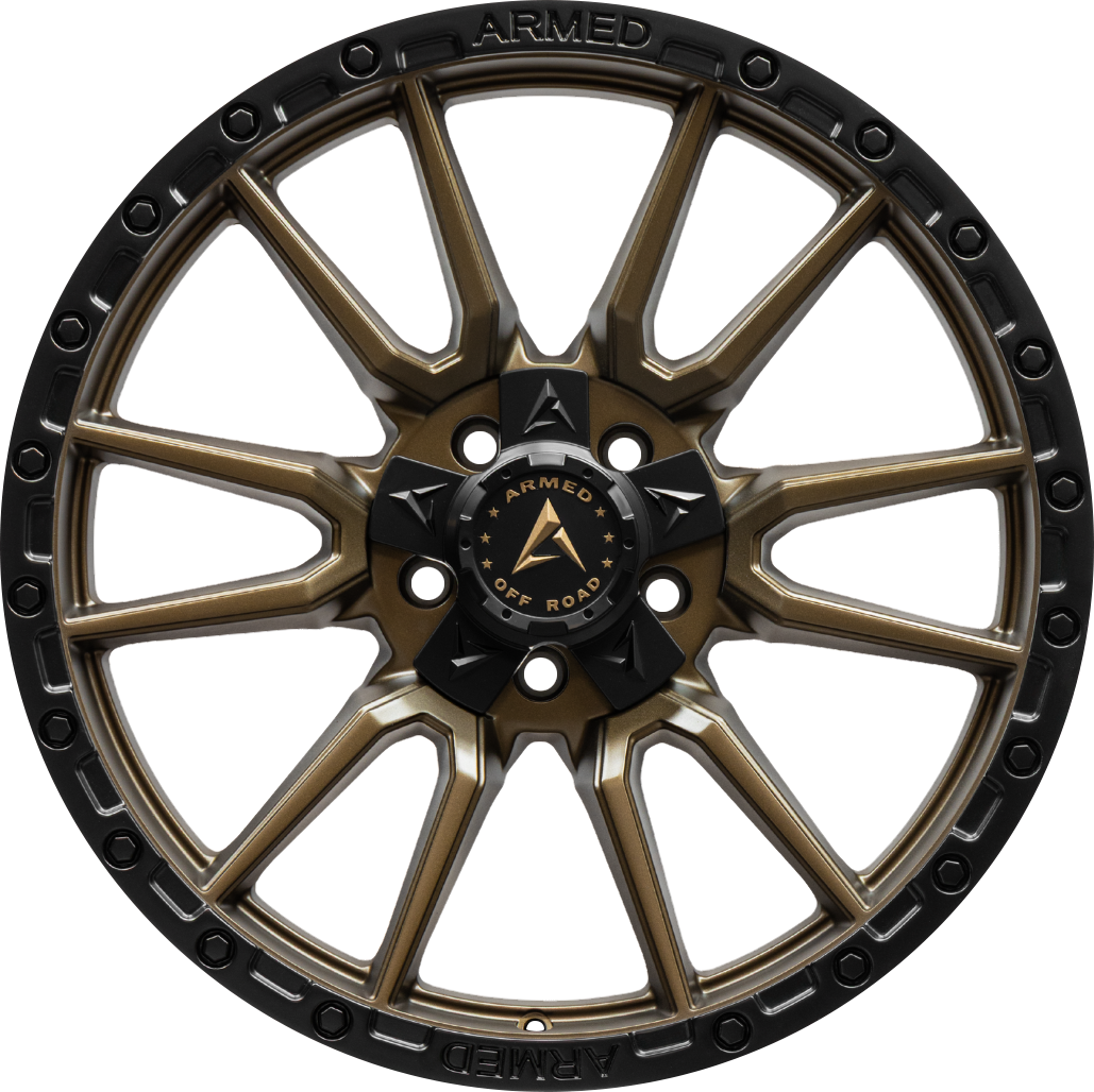 Armed Wheels Spear Satin Black + Satin Bronze Center 20x9 +12 5x127mm 78.1mm - Wheelwiz