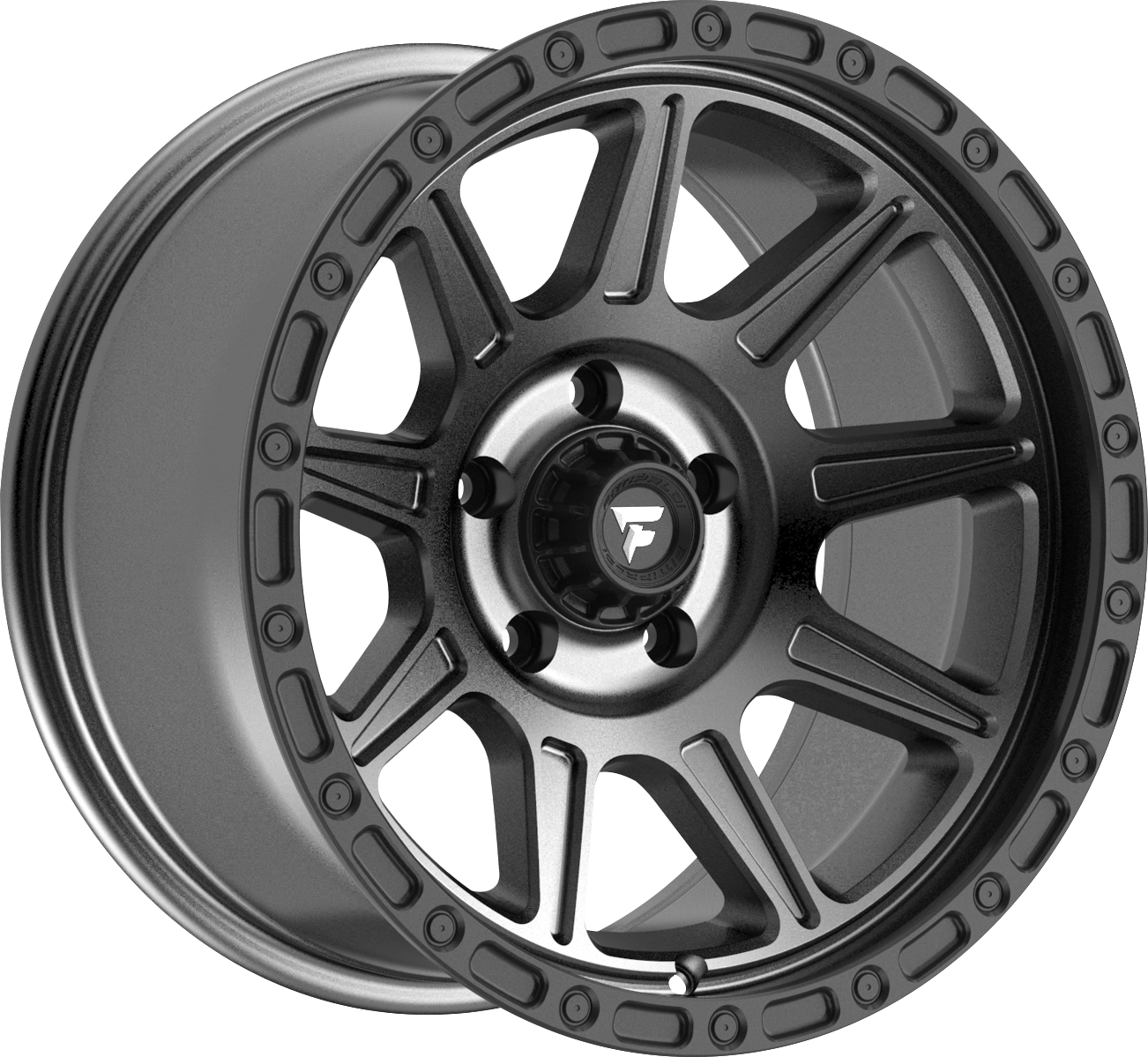 Fittipaldi FT104 Satin Anthracite w/ Satin Black Lip 20x9 +18 6x139.7mm 106.2mm - Wheelwiz