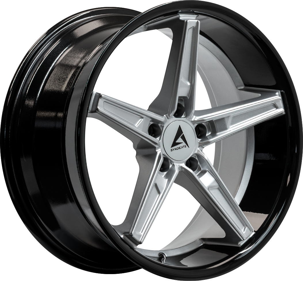 Armed Wheels Don Gloss Silver Face + Gloss Black Lip 19x9.5 +38 5x113mm 74.1mm - Wheelwiz