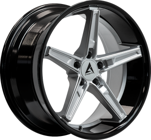Armed Wheels Don Gloss Silver Face + Gloss Black Lip 19x9.5 +38 5x113mm 74.1mm - Wheelwiz