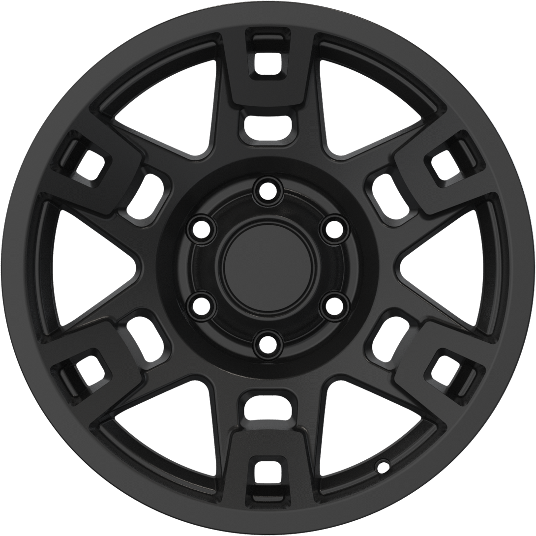 YKW Replica TR2 Matte Black 17x8 +5 6x139.7mm 106.1mm