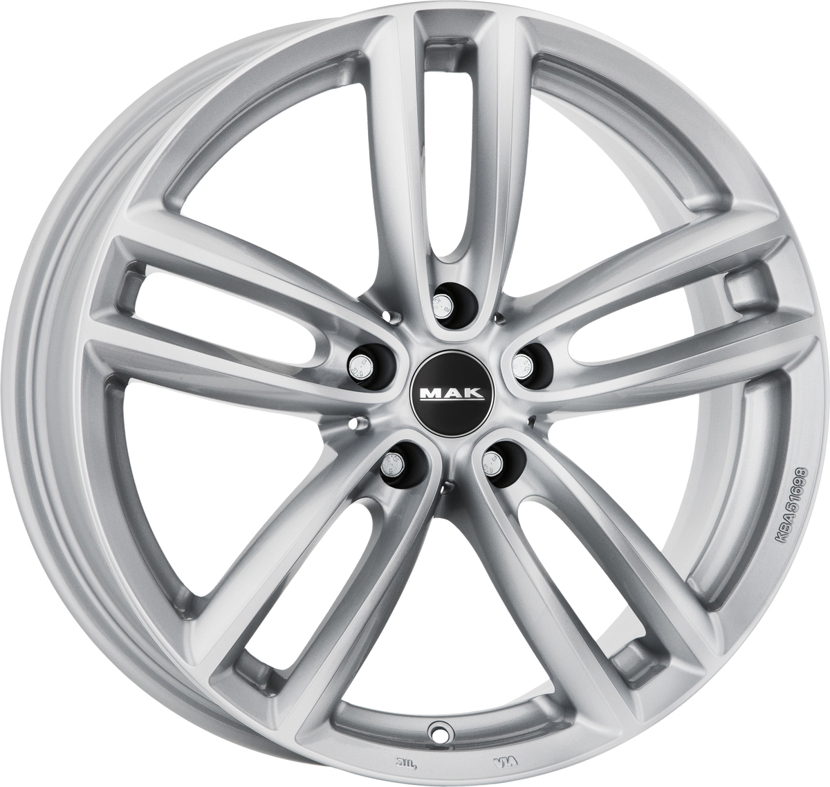 MAK OXFORD Silver 17x7.5 +52 5x112mm 66.6mm - Wheelwiz