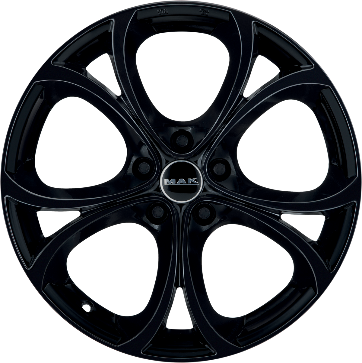 MAK Lario Gloss Black 17x7.5 +31 5x110mm 65.1mm - Wheelwiz