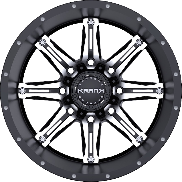 Krank Shaft Gloss Black w/ Machined Face 20x9 +18 5x127|5x139.7mm 77.8mm - Wheelwiz