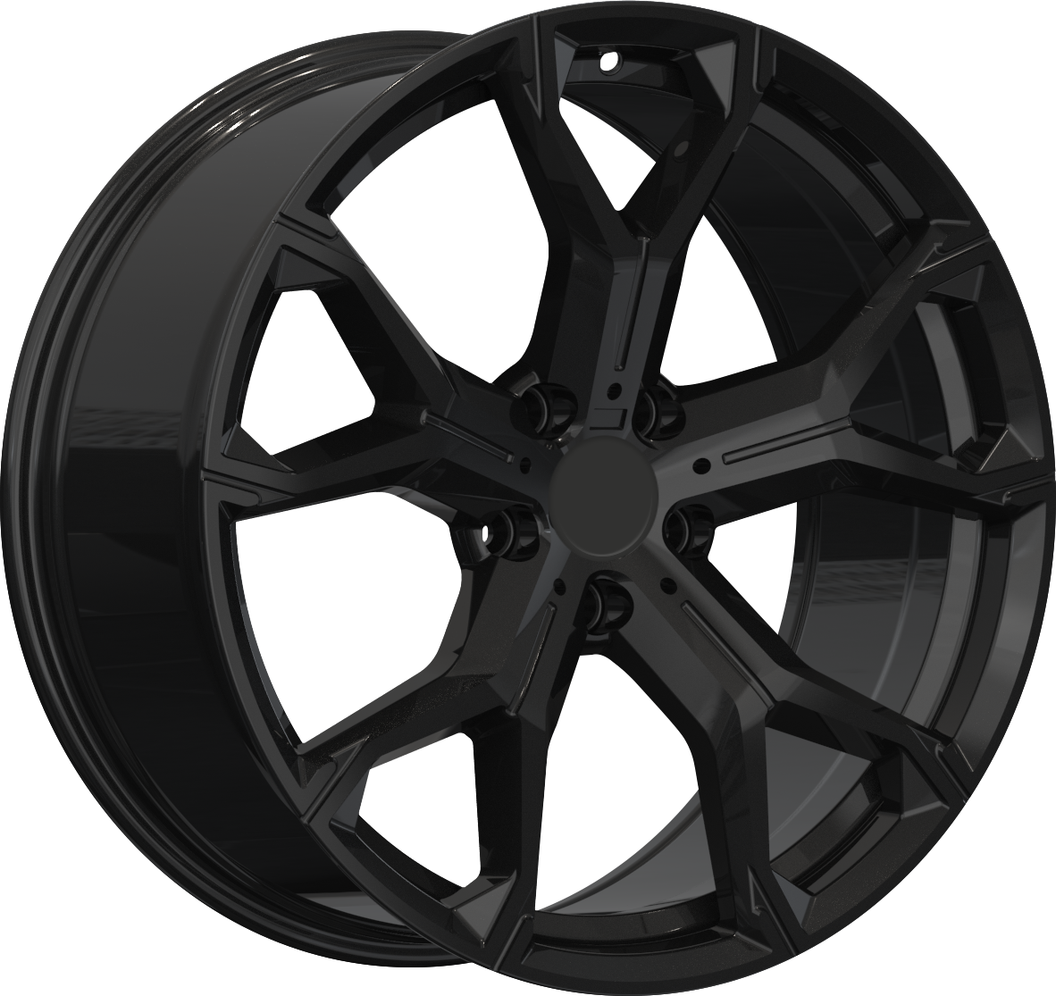 YKW Replica BR1 Gloss Black 20x9 +35 5x112mm 66.5mm