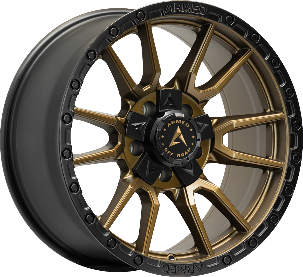 Armed Wheels Spear Satin Black + Satin Bronze Center 17x9 0 5x127mm 78.1mm - Wheelwiz