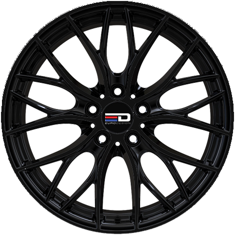 Euro Design Camillo - EFS Gloss Black 19x8.5 +40 5x100|5x105|5x110|5x112|5x115|5x118|5x108|5x114.3|5x98mm 72.6mm - Wheelwiz