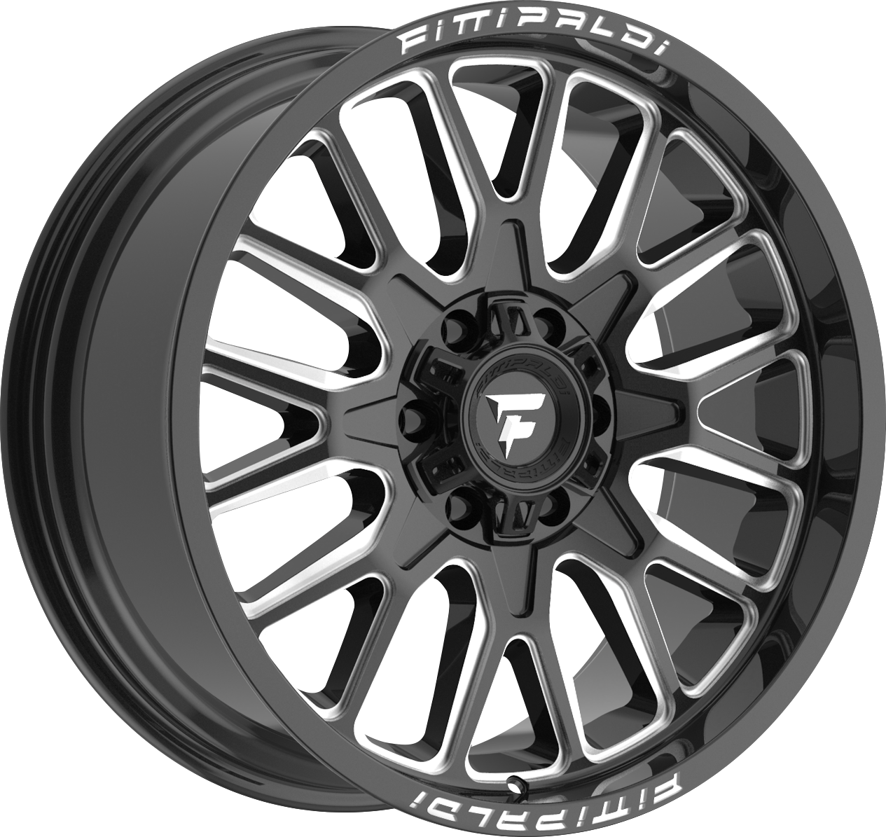 Fittipaldi FA18BM Gloss Black Milled 22x12 -44 8x180mm 124.3mm