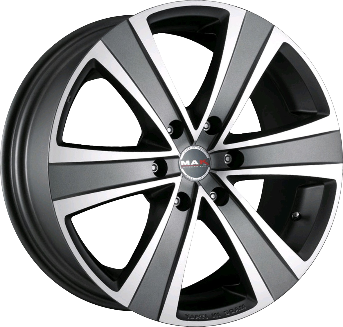 MAK FUOCO Gunmetal w/ Mirrored Face 18x8 +53 6x130mm 84.1mm - Wheelwiz
