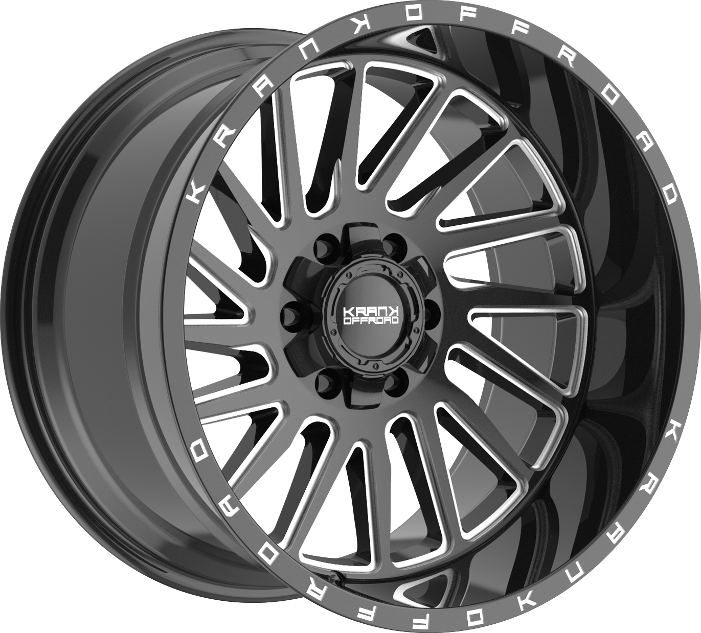 Krank Coil Gloss Black Milled 20x12 -44 6x135|6x139.7mm 108mm - Wheelwiz