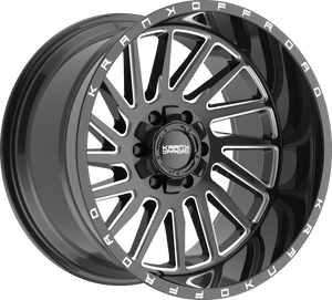 Krank Coil Gloss Black Milled 20x12 -44 6x135|6x139.7mm 108mm - Wheelwiz