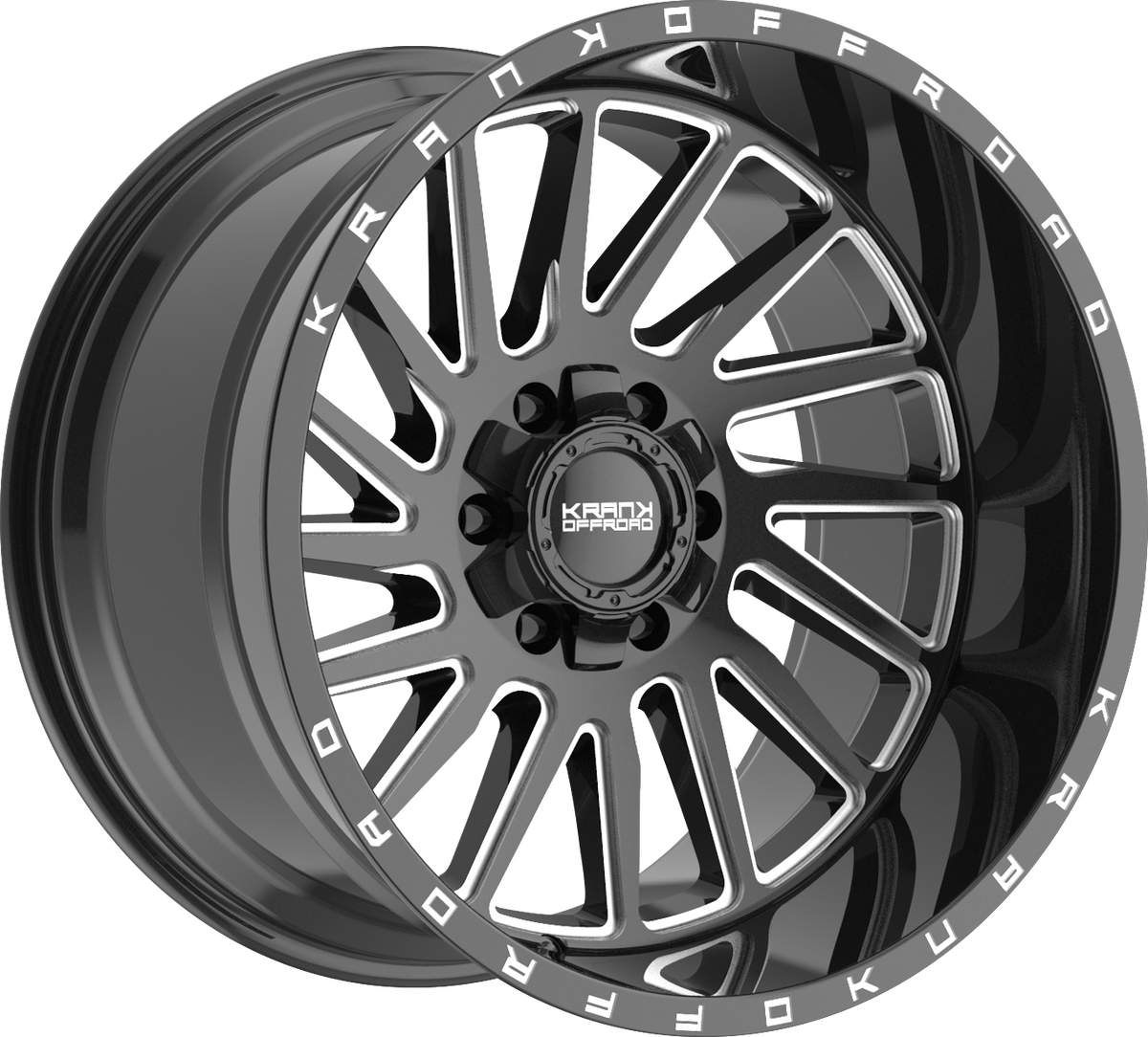 Krank Coil Gloss Black Milled 22x12 -44 6x135|6x139.7mm 108mm - Wheelwiz