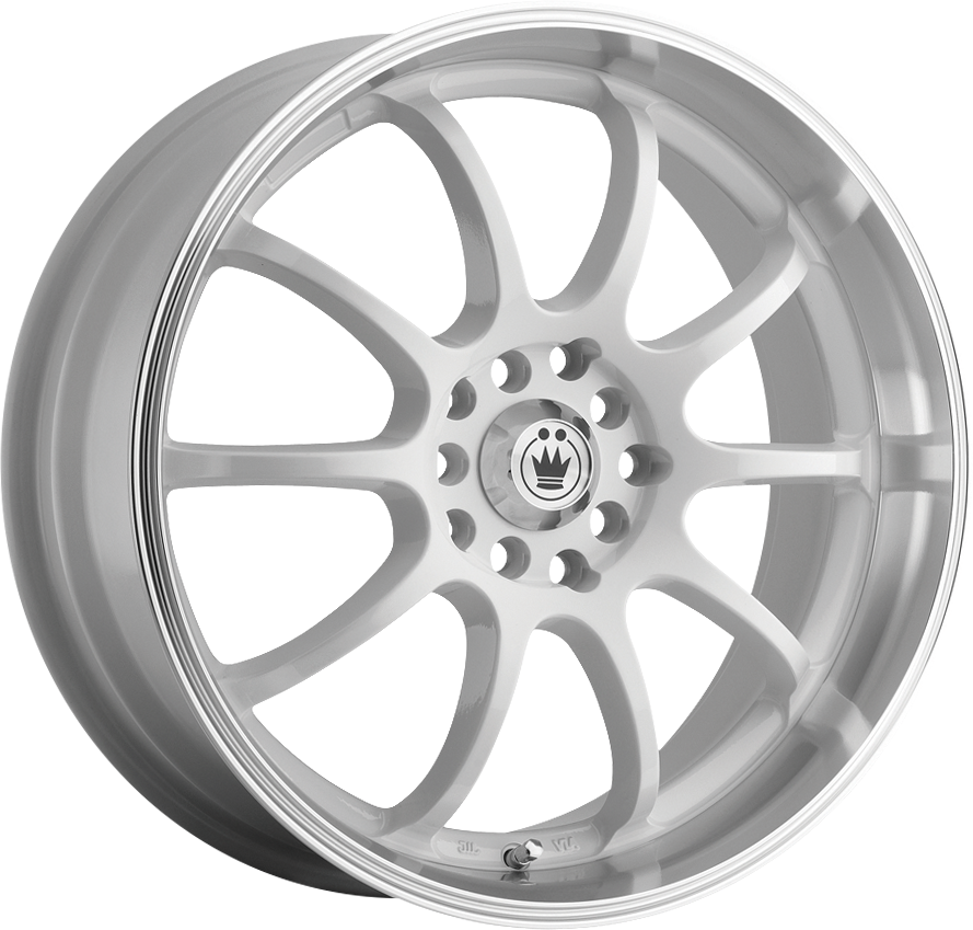 Konig Lightning White W/ Machined Lip 16x7 +40 4x100|4x114.3mm 73.1mm - Wheelwiz
