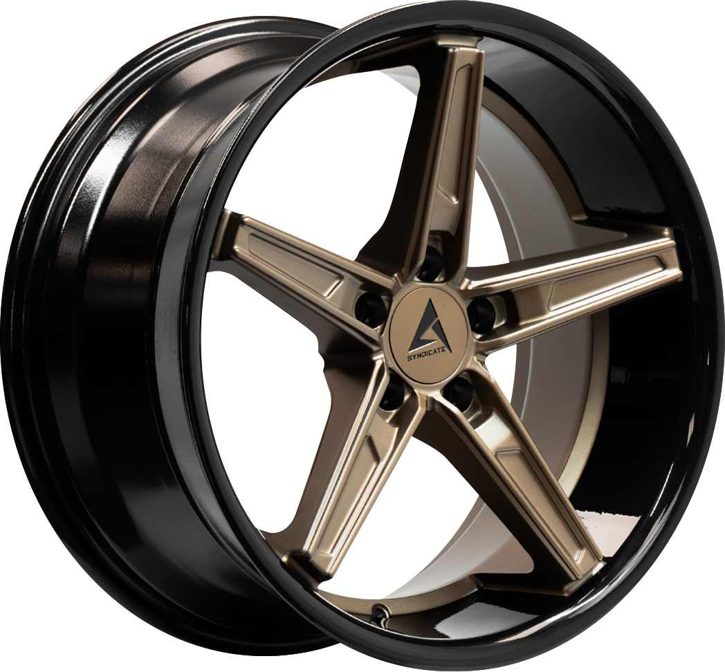 Armed Wheels Don Matte Bronze Face + Gloss Black Lip 19x9.5 +38 5x120mm 74.1mm - Wheelwiz