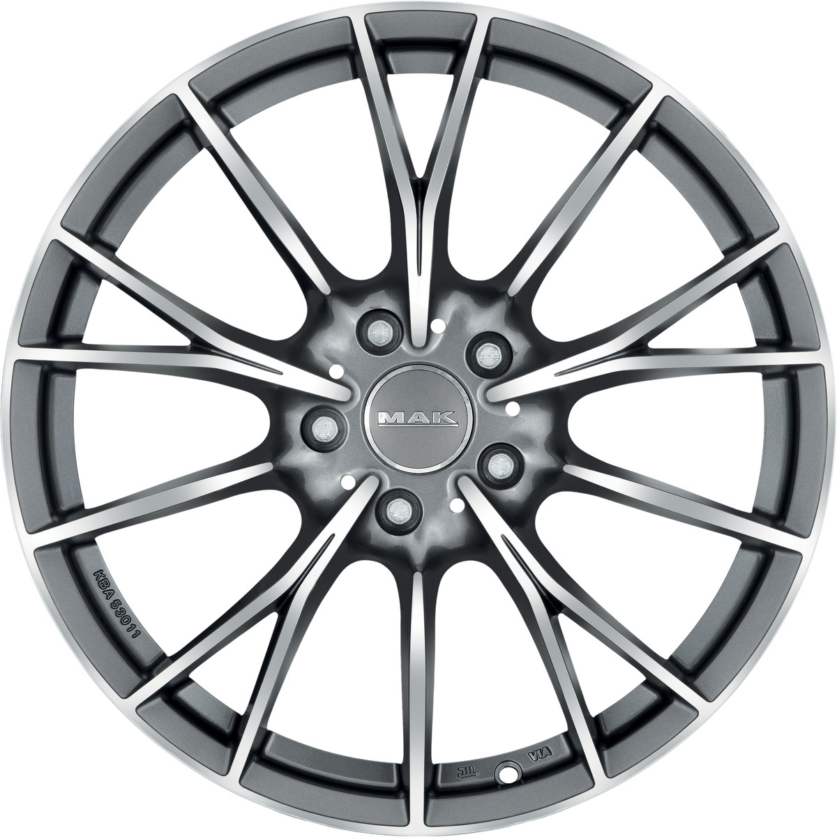 MAK Fabrik Gunmetal w/ Mirror Face 17x7.5 +52 5x112mm 66.6mm - Wheelwiz