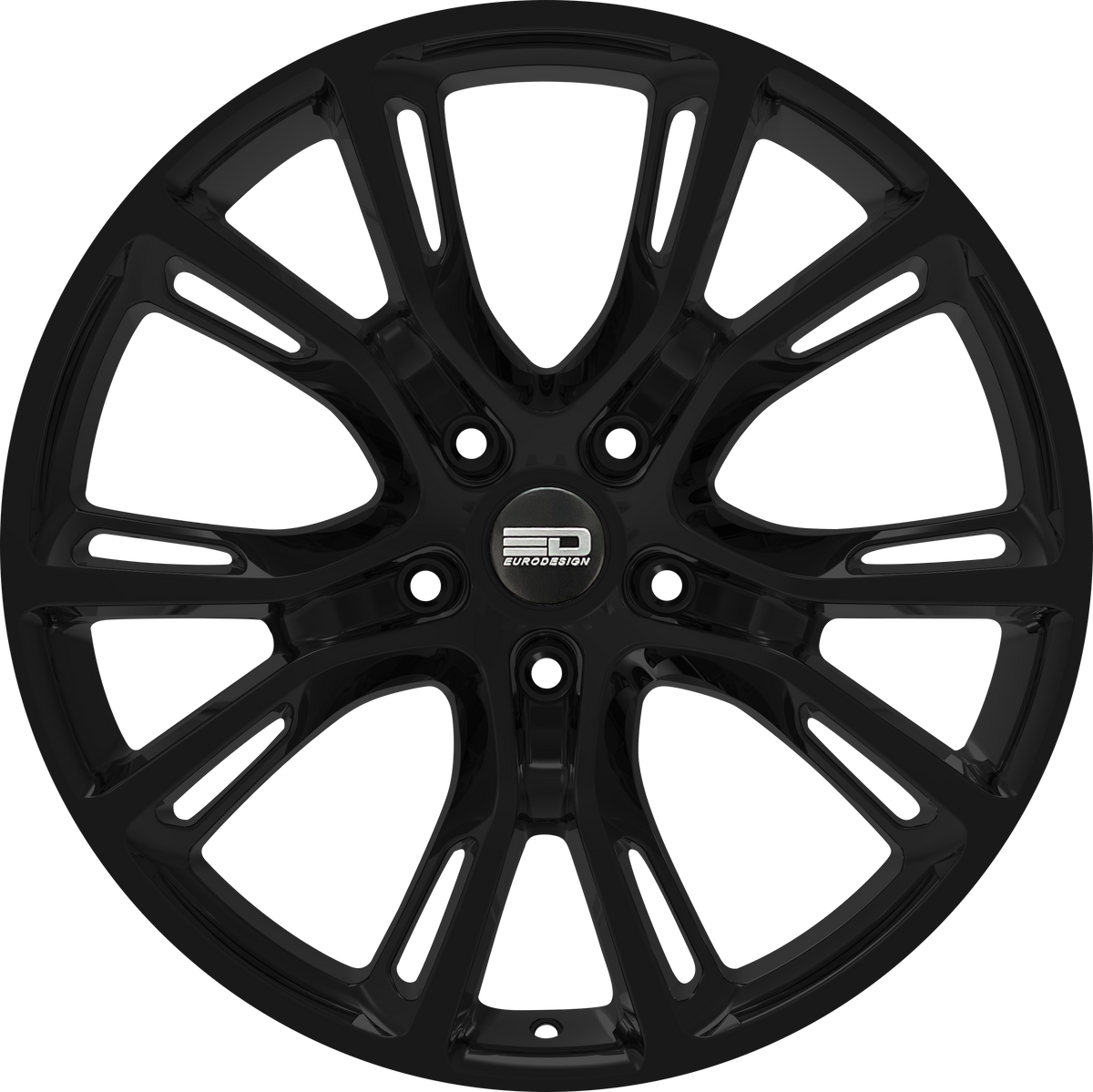 Euro Design SRT Gloss Black 18x8 +42 5x108mm 63.4mm - Wheelwiz