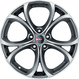 MAK Lario Gunmetal w/ Mirror Face 20x9 +44.5 5x110mm 65.1mm