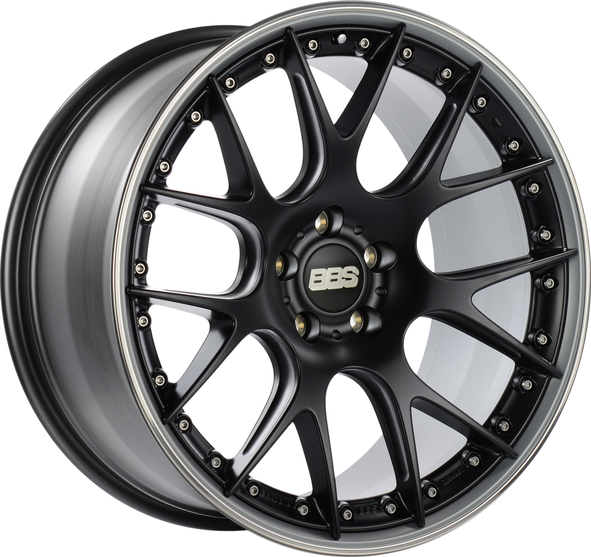BBS CHRII 22x10 +40 5x120 PFS BLACK w/STAINLESS LIP