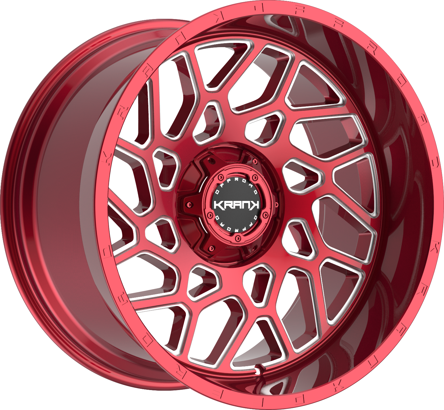 Krank Ambush Red Clear 22x12 -44 6x135|6x139.7mm 108mm - Wheelwiz