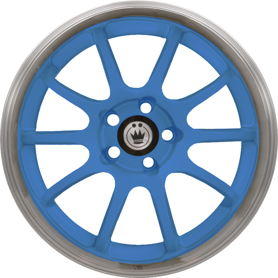 Konig Lightning Blue W/ Machined Lip 15x7 +38 4x100mm 73.1mm - Wheelwiz