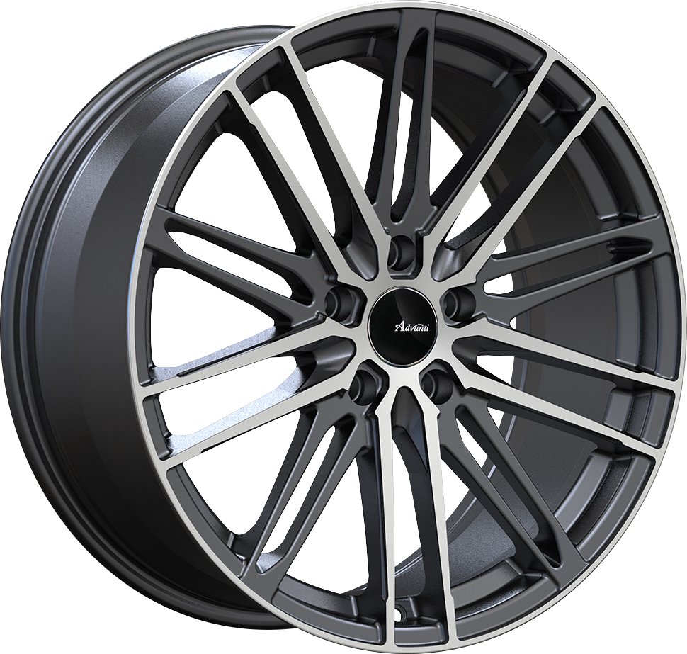 Advanti Diviso Matte Black w/ Machined Face 18x8 +45 5x108mm 73.1mm - Wheelwiz