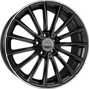 MAK KOMET Gloss Black w/ Mirrored Ring 19x8 +33 5x112mm 66.6mm - Wheelwiz