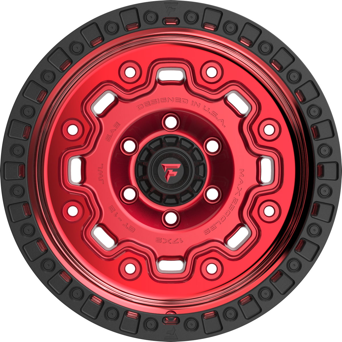 Fittipaldi FT100RTB Gloss Red w/ Black Ring 18x9 +18 6x139.7mm 106.2mm