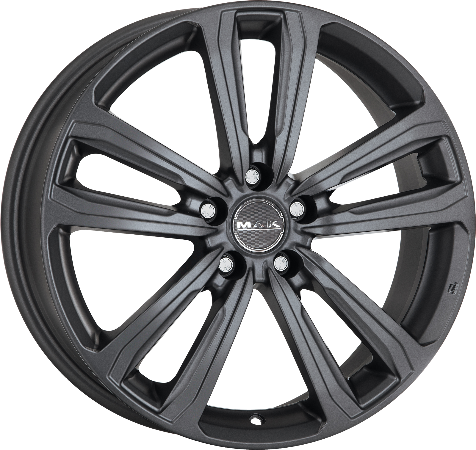 MAK Magma Matte Titanium 17x7 +46 5x100mm 72mm - Wheelwiz