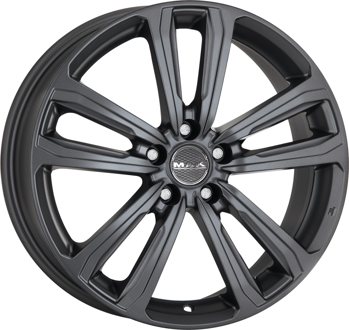 MAK Magma Matte Titanium 17x7 +35 5x108mm 72mm - Wheelwiz