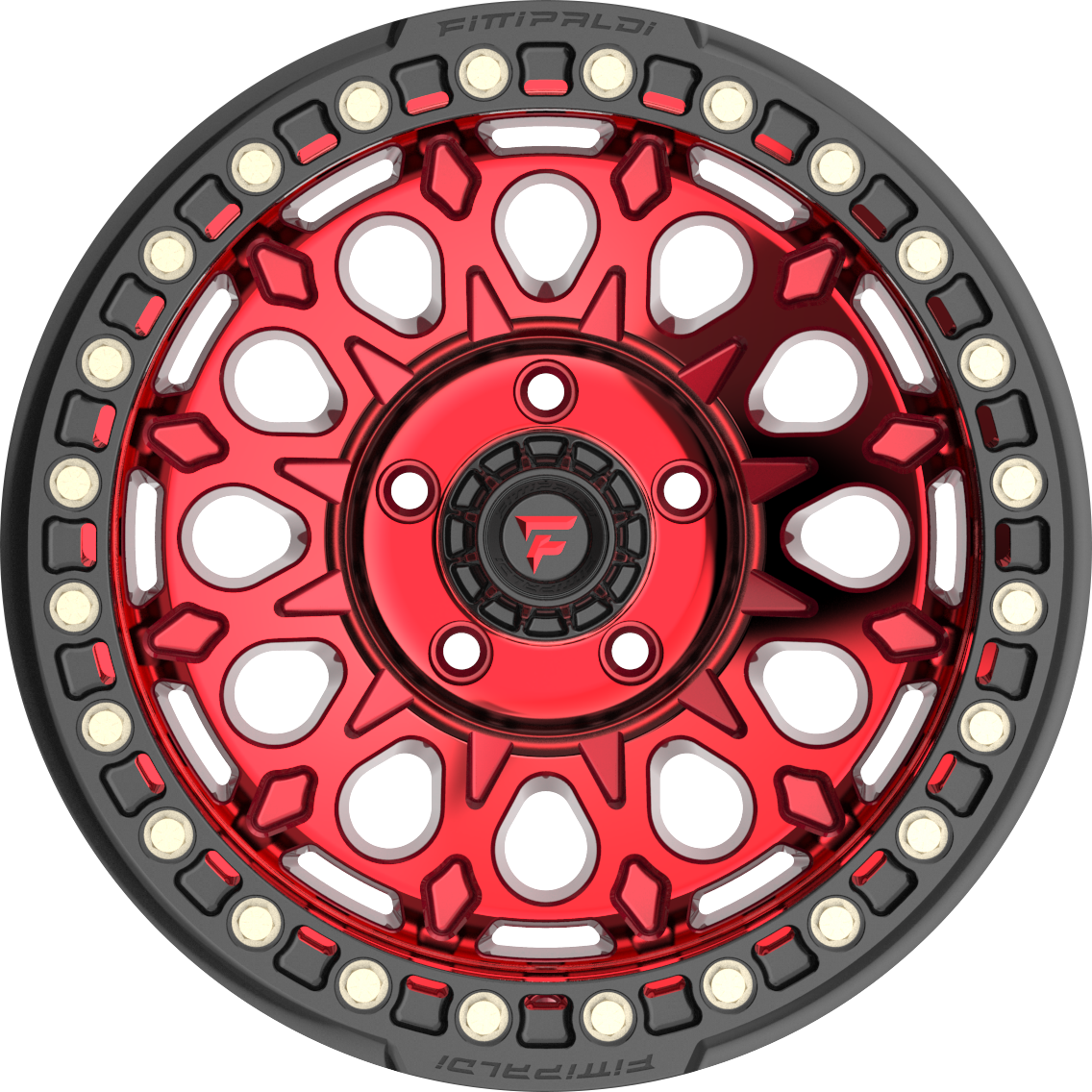 Fittipaldi FB153R Gloss Red w/ Red Tint Machined Face and Gloss Black Ring 20x10 -38 5x127mm 71.5mm - Wheelwiz