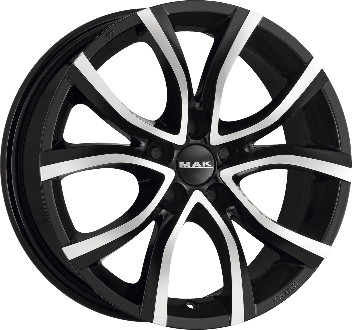 MAK ANTIBES 5 Black w/ Mirrored Face 17x7.5 +45 5x108mm 65.1mm - Wheelwiz
