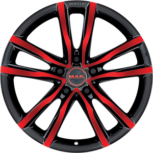 MAK Milano Black and Red 17x7 +35 5x100mm 72mm