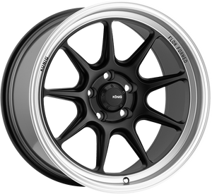 Konig Countergram Matte Black w/ Matte Machined Lip 18x8.5 +43 5x112mm 66.6mm - WheelWiz