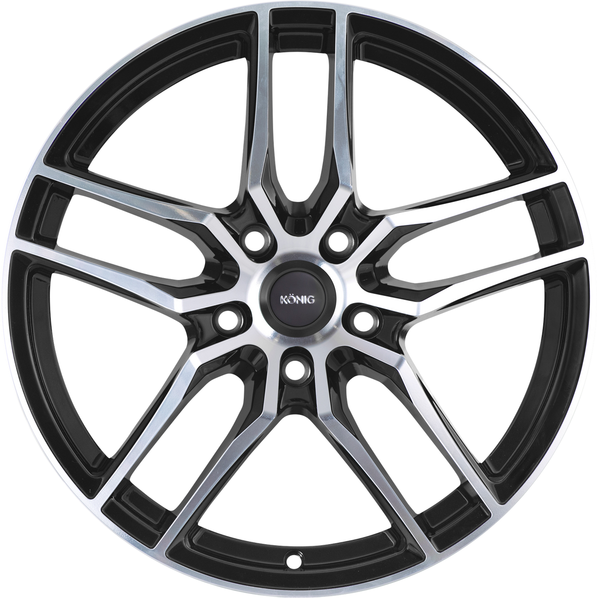 Konig Intention Gloss Black W/ Machined Face 16x7.5 +35 5x120mm 72.6mm - Wheelwiz