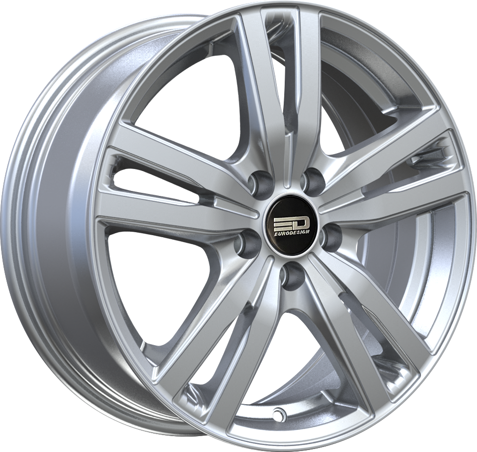 Euro Design Ottano - EFS Hyper Silver 15x6 +35 5x100|5x105|5x110|5x112|5x115|5x118|5x108|5x114.3|5x98mm 72.6mm - Wheelwiz