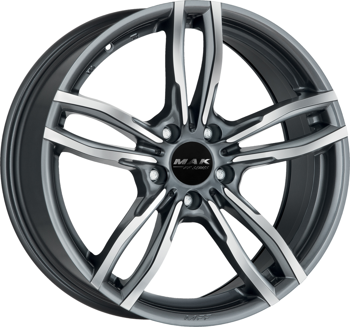 MAK LUFT FF Gunmetal w/ Mirrored Face 18x8 +57 5x112mm 66.6mm - Wheelwiz