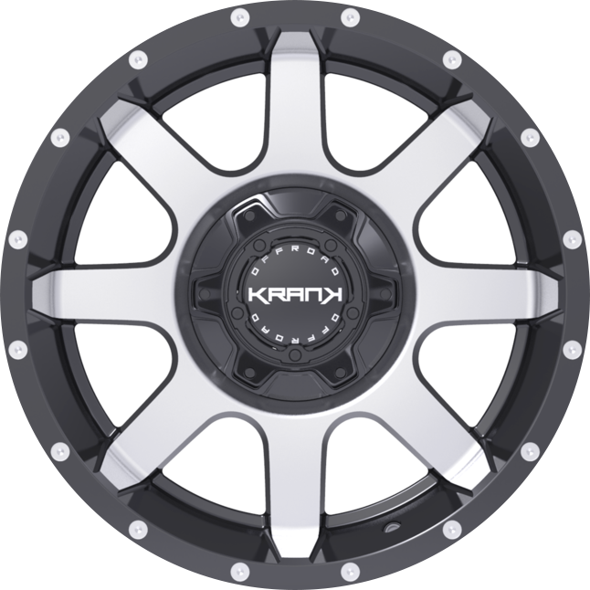 Krank Slick Gloss Black w/ Machined Face 17x9 +18 5x127|5x139.7mm 77.8mm - Wheelwiz