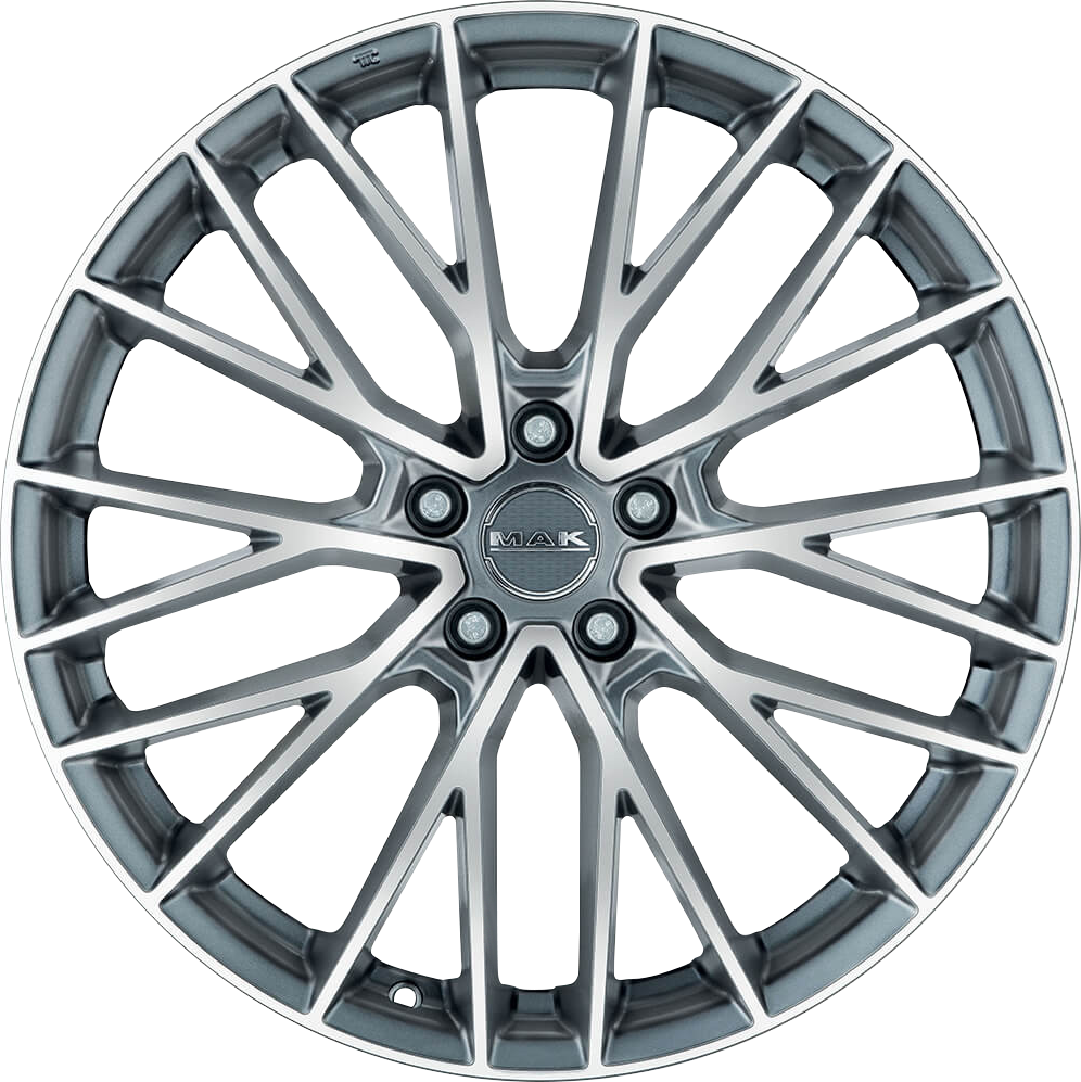 MAK Speciale Graphite Mirror Face 23x10 +18 5x112mm 66.5mm - Wheelwiz